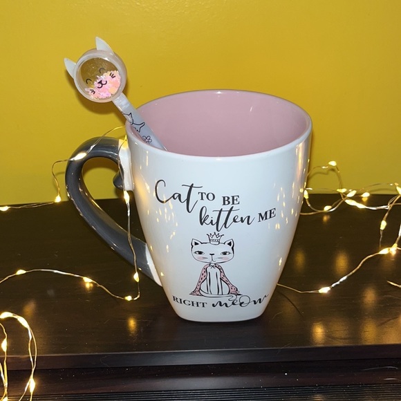 🐇 10 Strawberry Street “Cat to be Kitten right Meow” 20 oz mug with pen - gift - Picture 6 of 9